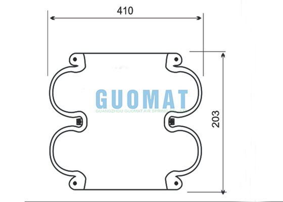 Airbagues de goma industriales enrollados DF-16 ' 1/4X2 de los bramidos de la amortiguación de aire con resorte DF16-1/4X2 SPRINGRIDE del doble