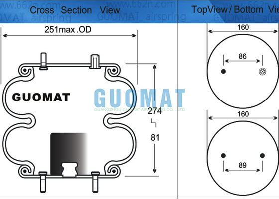2B9-265 Goodyear Air Spring Shock para tijeras de elevación y inclinación FD200-19 448 Actuadores de aire Contitech