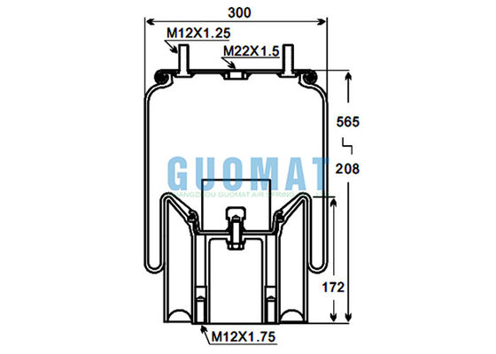 1R11-111 Suspensión de aire Primavera de aire Goodyear W01-M58-6297 Mercedes Benz Camión Absorción de choques del eje