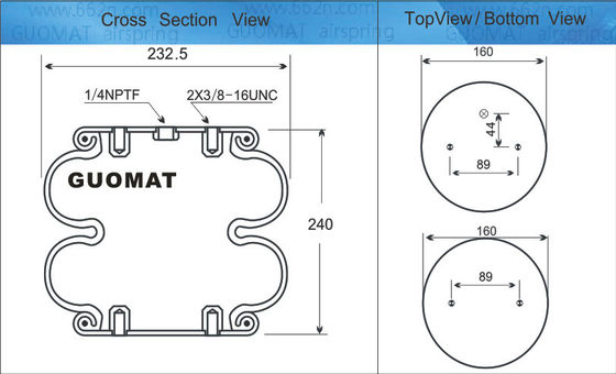 Contitech Rubber Air Spring FD200-25 Cross Firestone W013586951 Sistemas de suspensión