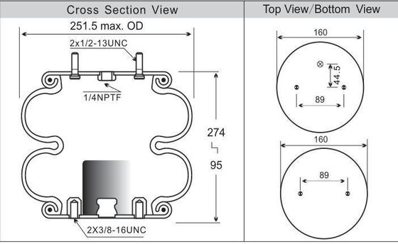 W01-358-6905 American Truck Suspensión de Muelle Contitech para Hendrickson