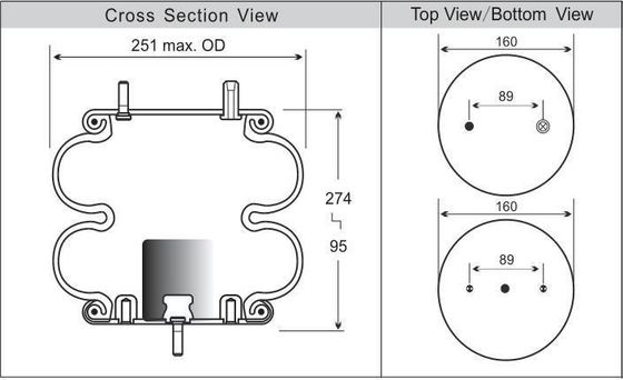 Contitech FD200-19 452 Bolsa de aire doble enroscada 2B9-246 Goodyear Primavera de aire industrial