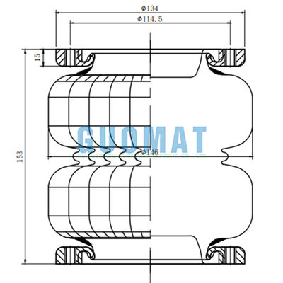 2S70-13F Flange de vuelo Suspensión de aire con doble enroscamiento de choque de aire Max. H 175MM