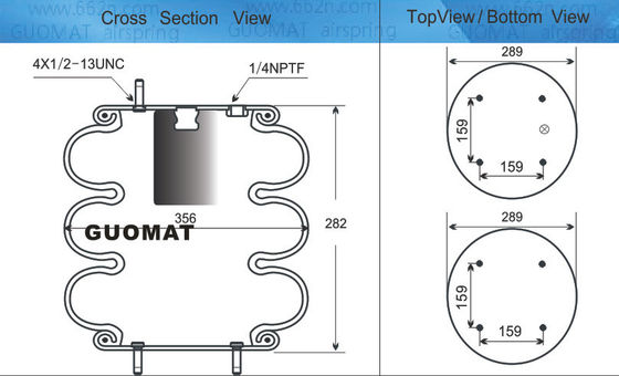 Contitech Primavera de suspensión por aire FT530-32 333 Firestone W01-358-7818 Airkraft 115070