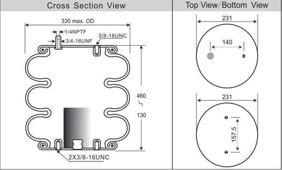 Goodyear 3B12-329 Suspensión Primavera aerodinámica Tipo enroscado de caucho natural.
