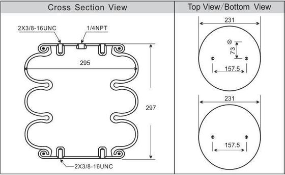 Goodyear Industrial Triple Enroscado Primavera de aire 3B12-301 1/4NPT Entrada de aire W01-358-8010