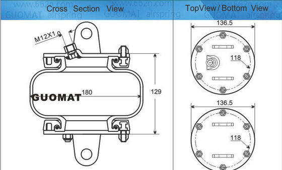 Las fuentes de aire industriales de enroscamiento simple Gart Ari. 275 Bellows naturales 1B5081