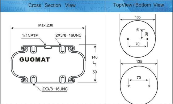 W01-358-7564 Firestone Style 116 Bolsas de aire para elevación industrial de caucho de aire