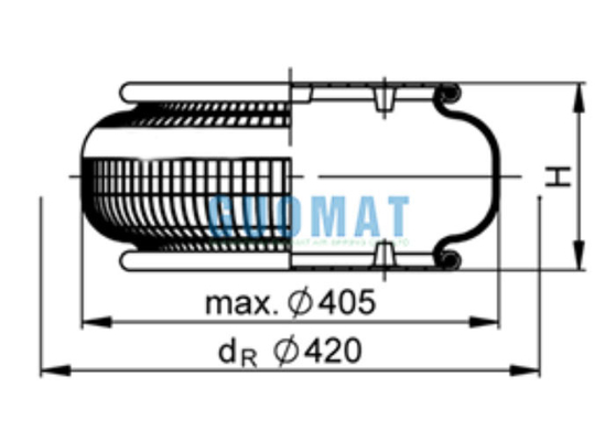 FS530-14 Actuador de aire Contitech 1B53014 Muelles de aire enroscados para equipos de lavandería