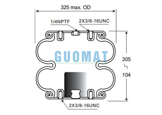 FD330-22 313 Contitech Muelle Neumático Industrial de Fuelle Doble 2B12-309/2B12-316 Goodyear