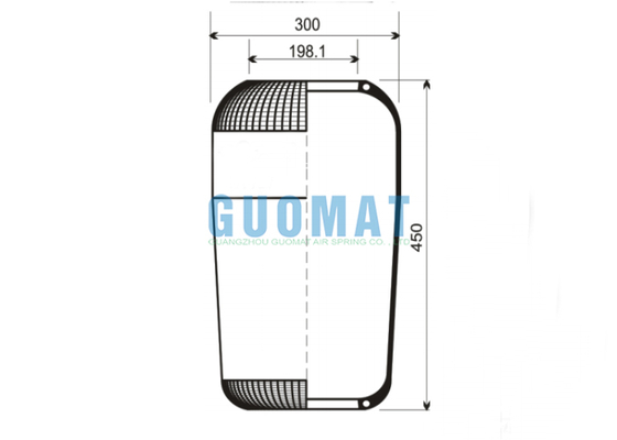 Resorte neumático de goma Firestone W01-095-0191 para autobús, 727N Contitech para MAN Volvo