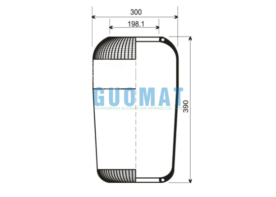 390mm Alturas 762N Contitech Autobús Primavera de aire W01-095-0190 Campana de aire de goma de piedra de fuego