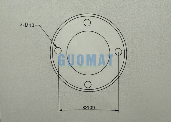 1H150076 Resorte neumático tipo convoluto simple, 76 mm, globo de aire de goma con brida