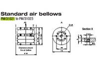 154m m solo acuerdo P.M. 31021 de la circunvolución amortiguación de aire con resorte PM/31021 2-3/4 industrial”