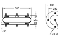 W01-R58-4060 airbagues industriales del SP 1640 de DUNLOP de las amortiguaciones de aire con resorte 12X1