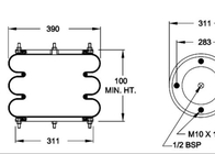 El pedernal W01-R58-4100 amortiguación de aire con resorte CAPAS de goma de DUNLOP 14 el 1/2 x 3 de los bramidos las 4