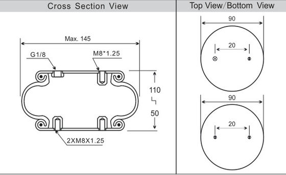 Amortiguación de aire con resorte solo FS40-6 enrollado 1/8 M8 del camión de Phoenix SP1B04 Contitech