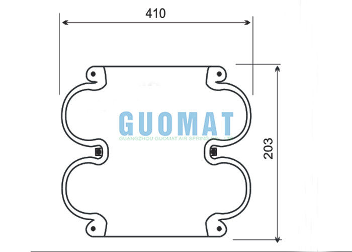 Airbagues de goma industriales enrollados DF-16 ' 1/4X2 de los bramidos de la amortiguación de aire con resorte DF16-1/4X2 SPRINGRIDE del doble