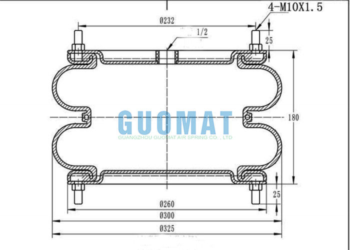 Substituya los airbagues de goma industriales de la amortiguación de aire con resorte FD412-22 Contitech de la conexión del reborde de Norgren M/31122