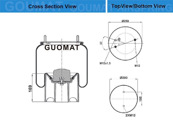 2122 9214 amortiguaciones de aire con resorte W01-M58-8608 del camión de R.O.R /Meritor para Bevola 052360