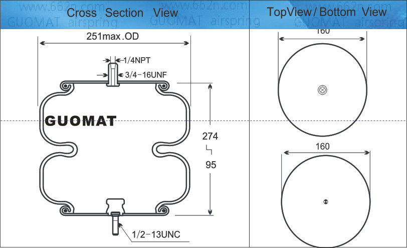 Airbagues industriales del rito del paseo de Goodyear 2B9-228 de la amortiguación de aire con resorte del pedernal W01-358-6897 para Ridewell 1003586897C