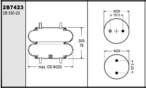 Amortiguación de aire con resorte FD330-22 368 de W01-358-7423 2B12-432 Contitech para SAUER P10-784