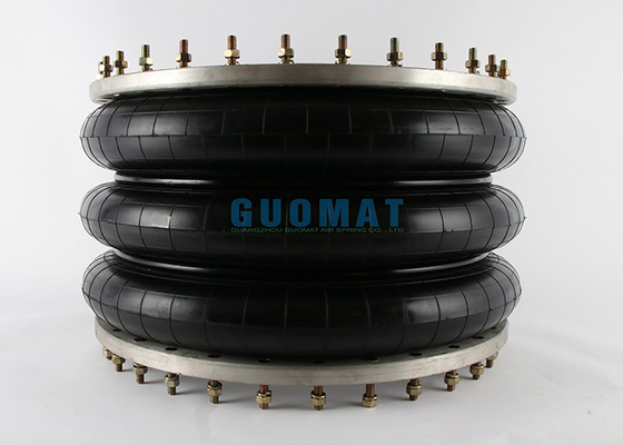 Amortiguación de aire con resorte de goma natural 3H630376 del bolso de Ring Triple Convoluted Industrial Air del reborde