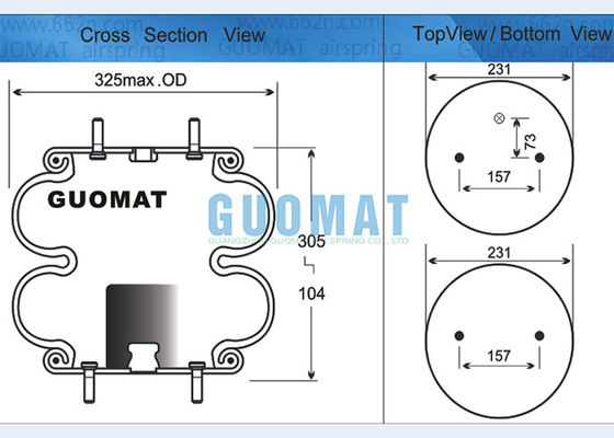 FD 330-22 337 Contitech Doble Enroscado Primavera de aire industrial W01-358-7401 Globo de aire Firestone con conexión de perno