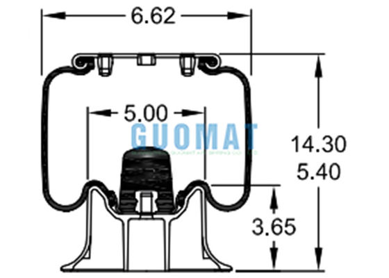 Dirección Axle Air Springs 1T14C1 del pedernal W013585311 para las piezas de la suspensión del aire del camión de HENDRICKSON S-13154