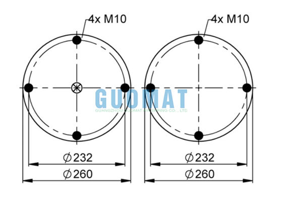 ContiTech original FS 412-10 DS Tipo enroscado de resorte de aire 12X1 Bajos de aire de goma