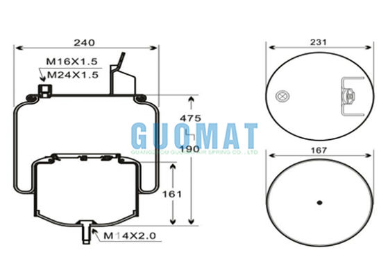 6608NP01 Contitech Muelle neumático para camión 1R10-704 Goodyear Para 20582215 20531985 Suspensión V-olvo