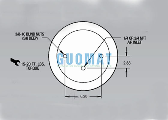 W01-358-9030 Componentes de la bolsa de aire de la suspensión del remolque 1T15M-0 Resorte neumático para camión pesado