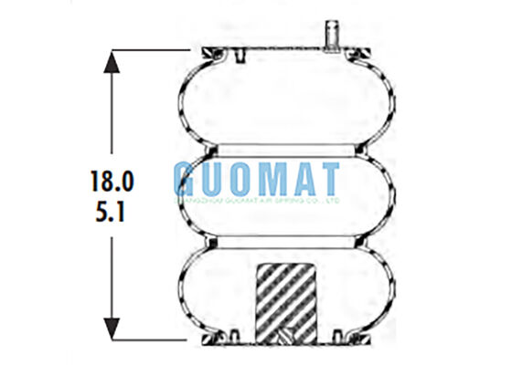 3B12-300 Goodyear Triple enroscado de aire de las agujas FT 330-29 431 Contitech de suspensión de aire de resorte