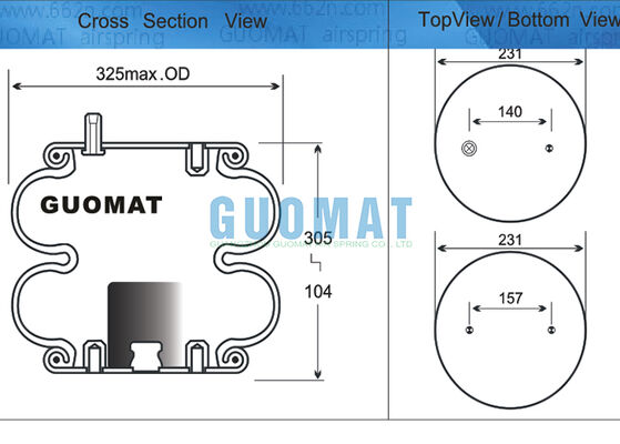 2B12-307 Resorte neumático de suspensión Goodyear FD 330-22 318 Amortiguador neumático Contitech