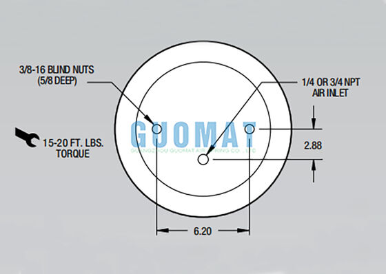 W01-358-9401 Resorte neumático de suspensión Firestone para camión 1T15T-1, estilo bolsa de aire para semirremolque