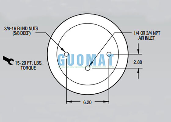Resorte neumático Firestone de fuelle rodante W01-358-9053 1T15M-2 para suspensión de camión