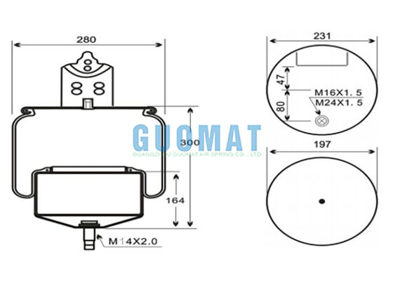 W01-M58-8477 Suspensión de camión Firestone Air Shock 6606NP01 Contitech Primavera de aire de caucho
