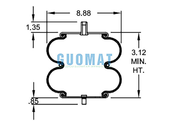 Resorte Neumático de Caucho Natural W01-358-6897 Firestone de Doble Convolución AS-0058 Watson & Chalin