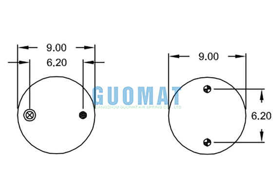 Bolsas de resorte neumático de goma Firestone W01-358-7996 Amortiguador de tipo triple convoluto