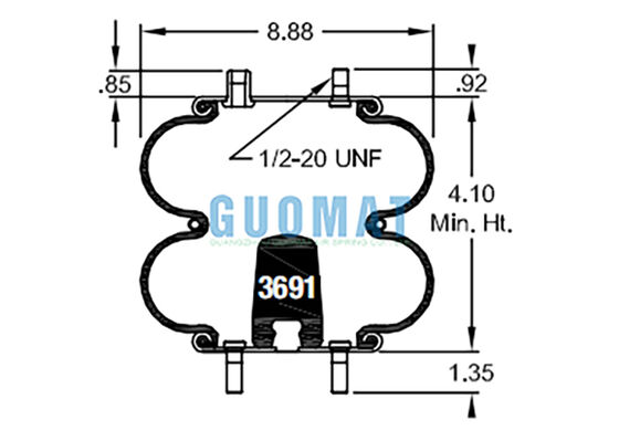 W01-358-6941 Suspensión de piedra de fuego estilo de choque de aire 20 Bellows de caucho Primavera de aire