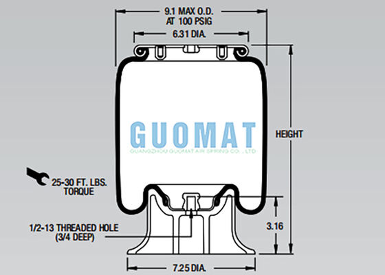 W01-358-5712 Firestone Sistema de suspensión de aire de fuelle para camión 1T14C-7
