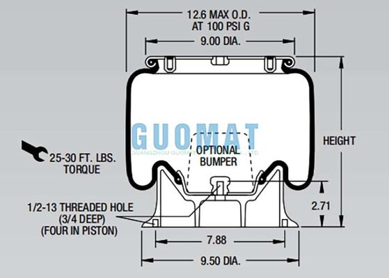 1T15M-2 de estilo Firestone Air Shock W01-358-9042 Muelles de suspensión de aire para absorción de choques