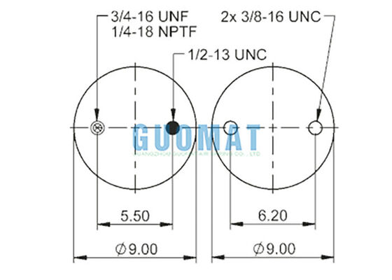 FS 330-11 467 Contitech Bolsas de Aire de Goma 64594 Resorte Neumático de una Sola Convolución con Pernos