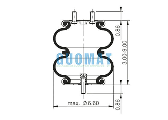 FD 70-13 796 Amortiguador de aire de doble convolución 66660 Resorte neumático industrial para máquinas de embalaje