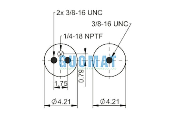 FD 70-13 796 Amortiguador de aire de doble convolución 66660 Resorte neumático industrial para máquinas de embalaje