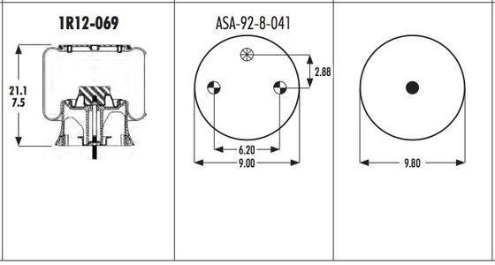 el camión 1R12-069 amortiguación de aire con resorte 566243038 el PEDERNAL W01-358-9069