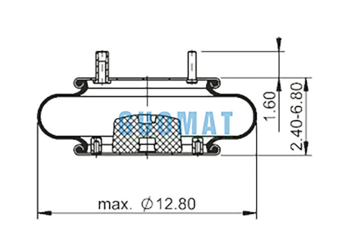 FS 330-11 467 Contitech Bolsas de Aire de Goma 64594 Resorte Neumático de una Sola Convolución con Pernos
