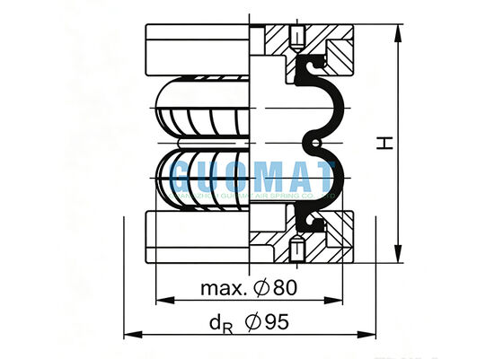 FD 22-4 DI CR Contitech Industrial Rubber Air Spring EB-80-45 FESTO El cilindro de las cuerdas